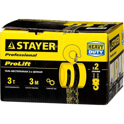 Таль цепная STAYER Profi 4308-3_z01, шестеренная, 3 т, 3 м