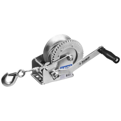 Лебедка ручная «ЗУБР» ПРОФЕССИОНАЛ 43113-0.9_z01, барабанная, тяговая, тросовая, 0.9 т, 8 м