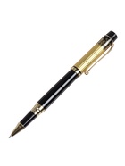 Ручка подарочная Calligrata, шариковая, в футляре кожзам, корпус чёрный с золотым 3604858