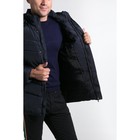 Куртка мужская утеплённая с капюшоном мелкая полоса, р.52, цв.синий - Фото 3