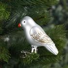 Набор ёлочных игрушек 2 шт. «Зимнее волшебство. Воробушек» пластик, 9х4 см серебро - Фото 1