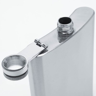 Подарочный набор 5 в 1, фляжка 240 мл, 2 рюмки, воронка, колода карт, металл