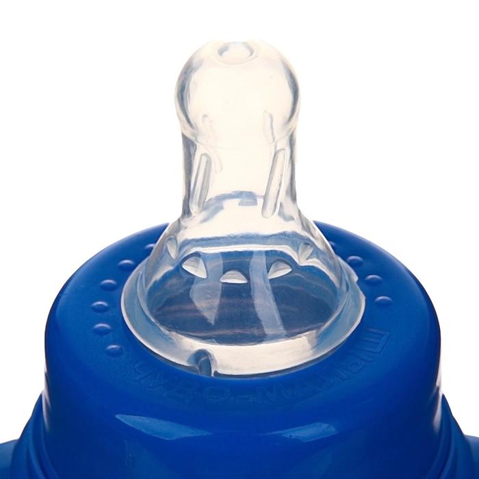 Бутылочка для кормления «Динозаврик Рикки» детская приталенная, с ручками, 250 мл, от 0 мес., цвет синий - фото 1896677565