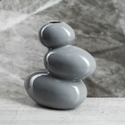 Ваза керамическая "Сбалансированные камни", настольная, серый цвет, 21 см - Фото 3