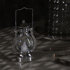 Светодиодная фигура «Серебристый фонарь» 8 × 13 × 7 см, пластик, батарейки AG13х3, свечение тёплое белое - Фото 3