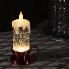 Светодиодная фигура «Красная свеча» 7 × 15 × 7 см, пластик, батарейки AG13х3, свечение тёплое белое - фото 8725776