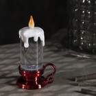 Светодиодная фигура «Красная свеча» 7 × 15 × 7 см, пластик, батарейки AG13х3, свечение тёплое белое - Фото 2