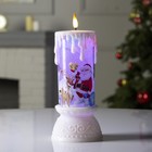 Светодиодная фигура «Свеча с Дедом Морозом», 10 × 23 × 10 см, пластик, батарейки ААх3 (не в комплекте), свечение мульти (RGB) - Фото 2
