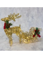 Светодиодная фигура «Олень с санями золотистый», олень: 40×50×16 см, сани: 40×25×10 см, металл, 220 В, свечение тёплое белое - Фото 5