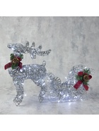 Светодиодная фигура «Олень с санями серебристый», олень: 40×50×16 см, сани: 40×25×10 см, металл, 220 В, свечение белое - Фото 5