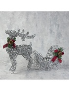 Светодиодная фигура «Олень с санями серебристый», олень: 40×50×16 см, сани: 40×25×10 см, металл, 220 В, свечение белое - фото 7342520 Светодиодная фигура «Олень с санями серебристый», олень: 40×50×16 см, сани: 40×25×10 см, металл, 220 В, свечение белое - фото 7342520