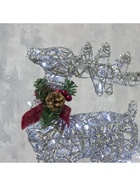 Светодиодная фигура «Олень с санями серебристый», олень: 40×50×16 см, сани: 40×25×10 см, металл, 220 В, свечение белое - Фото 7