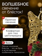 Светодиодная фигура «Олень золотистый» 40×60×18 см, металл, 220 В, свечение тёплое белое - Фото 2