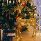 Светодиодная фигура «Олень золотистый» 35×60×10 см, металл, 220 В, мерцание, свечение тёплое белое - Фото 6