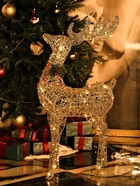 Светодиодная фигура «Олень золотистый» 35×60×10 см, металл, 220 В, мерцание, свечение тёплое белое - Фото 5