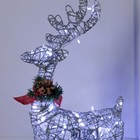 Светодиодная фигура «Олень серебристый», 35 × 60 × 10 см, металл, 220 В, свечение белое - фото 8806384