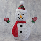 Светодиодная фигура «Снеговик» 60 × 65 × 35 см, металл, 220 В, свечение белое - фото 8415359