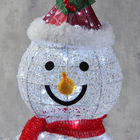 Светодиодная фигура «Снеговик» 60 × 65 × 35 см, металл, 220 В, свечение белое - фото 8415360