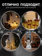 Светодиодная фигура «Снеговик» 60×80×40 см, металл, текстиль, 220 В, свечение белое - Фото 3