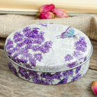 Шкатулка для украшений «Лаванда», овальная, 3×7×5 см, МИКС - фото 44585800