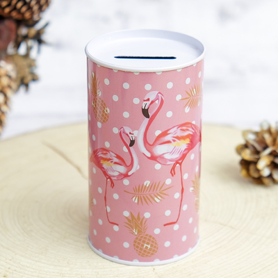 Копилка для денег «Банка. Фламинго», металл, 12×6.5×6.5 см, МИКС