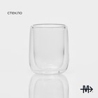 Стакан с двойными стенками Magistro «Поль», 400 мл, стекло, прозрачный - Фото 2