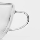 Кружка с двойными стенками Magistro «Дуо», 190 мл, стекло, прозрачная - Фото 3