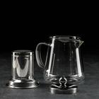 Чайник стеклянный заварочный с металлическим ситом «Квадро», 350 мл  (артикул 3600774)  большой выбор товаров оптом и в розницу по низким ценам с доставкой