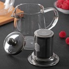 Чайник стеклянный заварочный с металлическим ситом «Квадро», 350 мл  (артикул 3600774)  большой выбор товаров оптом и в розницу по низким ценам с доставкой