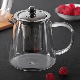 Чайник стеклянный заварочный с металлическим ситом «Эгла», 900 мл  (артикул 3600775)  большой выбор товаров оптом и в розницу по низким ценам с доставкой