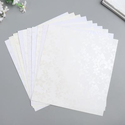 Бумага 1-сторонняя с блёстками "Серебро"набор 50 лист., пл-сть 80 гр 24,5х23 см