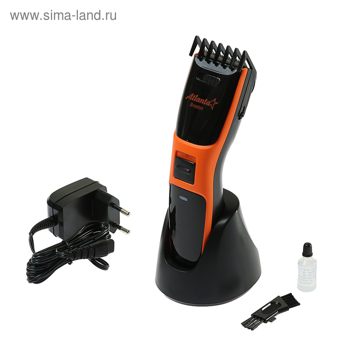 Машинка для стрижки Atlanta ATH-6902, АКБ, регулировка длины, оранжево/черная - Фото 1