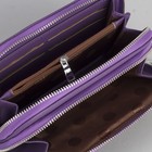 Клатч-кошелёк, 2 отдела на молнии, для карт, длинный ремень, цвет фиолетовый - Фото 5