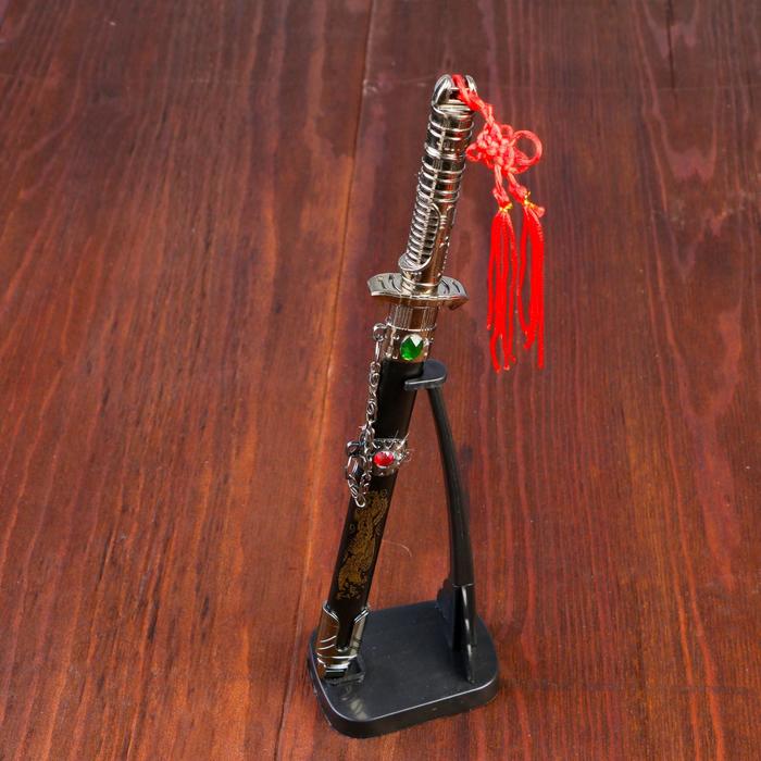 Сувенирный кинжал на подставке, на ножнах дракон, рукоять в форме светового меча, 25 см - Фото 1