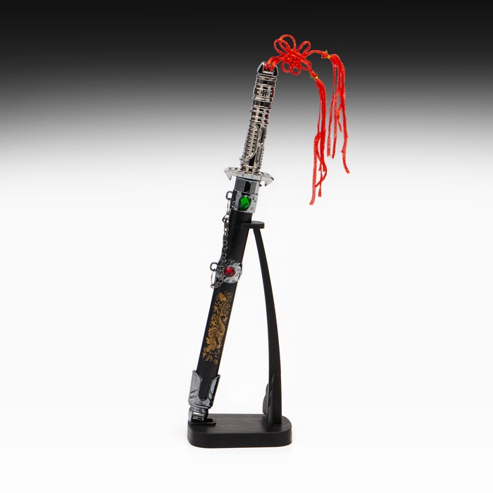 Макет оружия «Сувенирный кинжал на подставке 2в1. Кристаллы», на ножнах дракон, рукоять в форме светового меча, 26.5 см - Фото 1