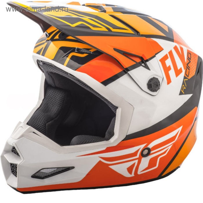 Шлем подростковый кроссовый YOUTH FLY RACING ELITE GUILD orange/white/black, L - Фото 1