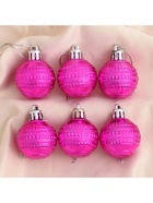 Ёлочные игрушки «Бусинка», шары новогодние, d=4 см, набор 6 шт. - Фото 3