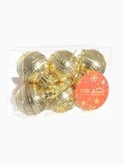 Ёлочные игрушки «Бусинка», шары новогодние, d=4 см, набор 6 шт. золотистые - Фото 5
