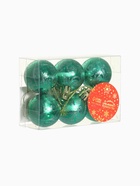 Ёлочные игрушки «Морозные узоры», шары новогодние, d=4 см, набор 6 шт., зелёный - Фото 4