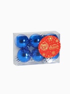 Ёлочные игрушки «Глянец», шары новогодние, d=3 см, набор 6 шт., синий - фото 116823508