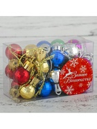 Ёлочные игрушки «Диско», шары новогодние, d=2 см, набор 24 шт., МИКС - Фото 3