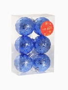Ёлочные игрушки «Звёздная ночь», шары новогодние, d=6 см, набор 6 шт., синий 3505663