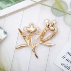 Брошь «Цветы» ландыши, бусины, цвет бело-зелёный в золоте - Фото 2