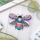 Брошь «Муха этническая», цветная в черненом серебре - Фото 1