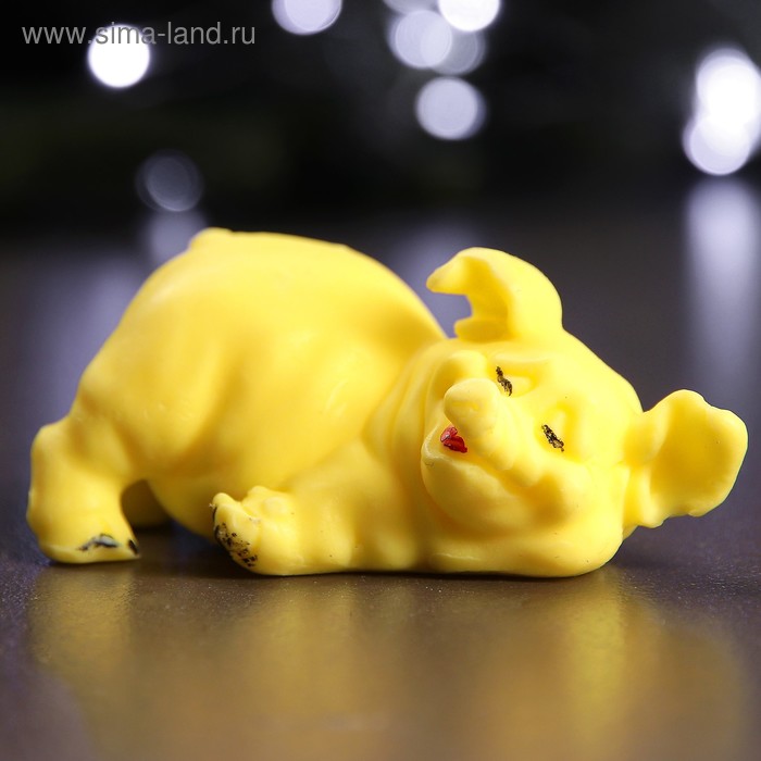 Мыло фигурное "Свинка лежит" жёлтая 60гр - Фото 1
