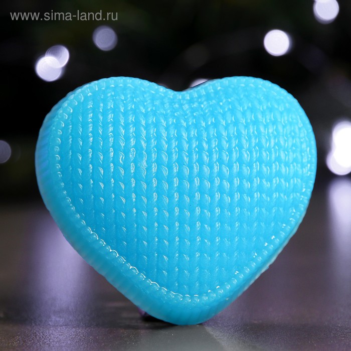 Мыло фигурное "Сердечко вязаное" синее 85гр - Фото 1