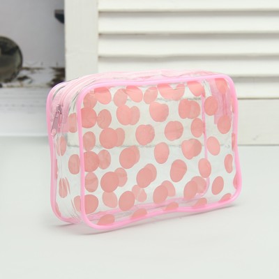 Косметичка ПВХ, отдел на молнии, цвет розовый