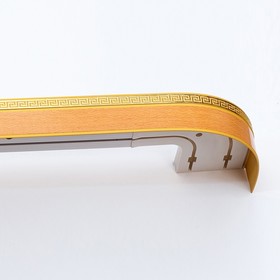 Карниз двухрядный «Ультракомпакт. Лабиринт», 160 см, с декоративной планкой, цвет бук