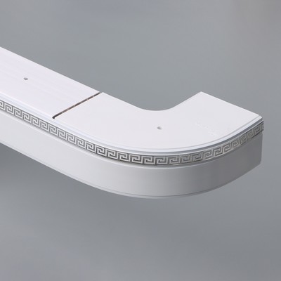 Карниз двухрядный «Ультракомпакт. Лабиринт», 180 см, с декоративной планкой, белый