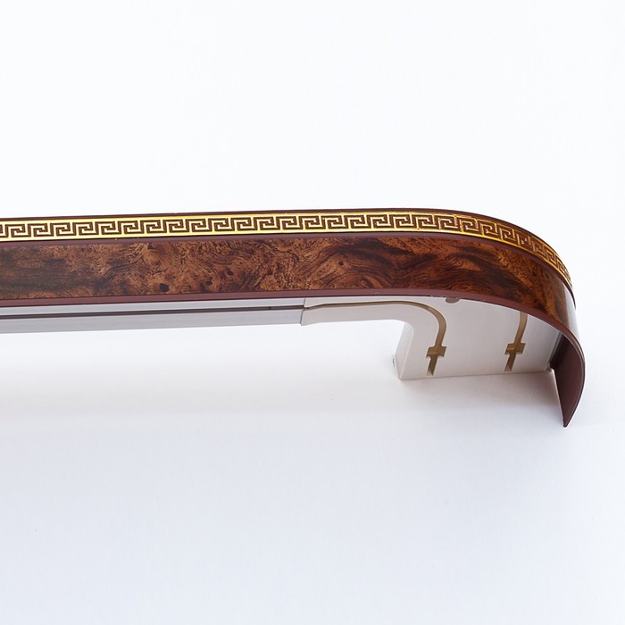 Карниз двухрядный «Ультракомпакт. Лабиринт», 180 см, с декоративной планкой, цвет коричневый